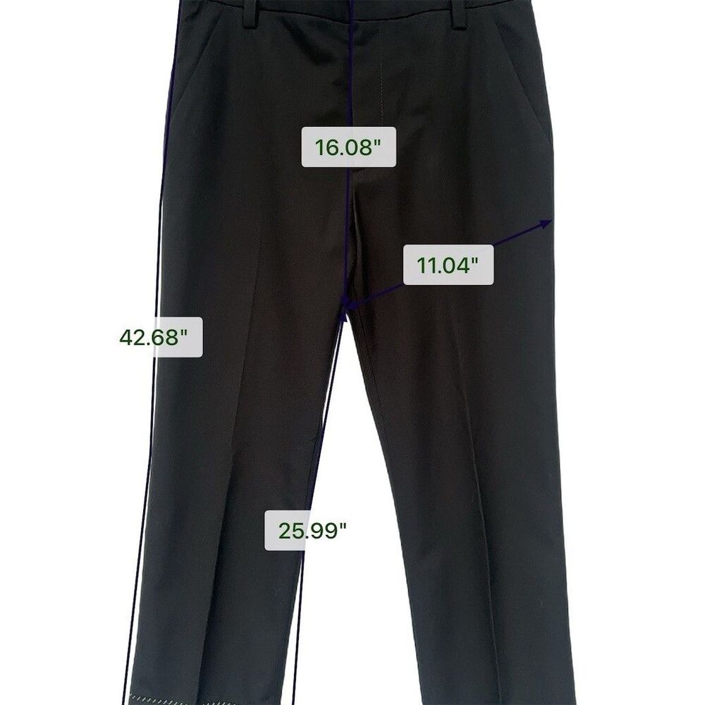 Marc Jacobs Dress Pants Womens Size M Black High Rise Straight Leg Pom - Picture 2 of 8